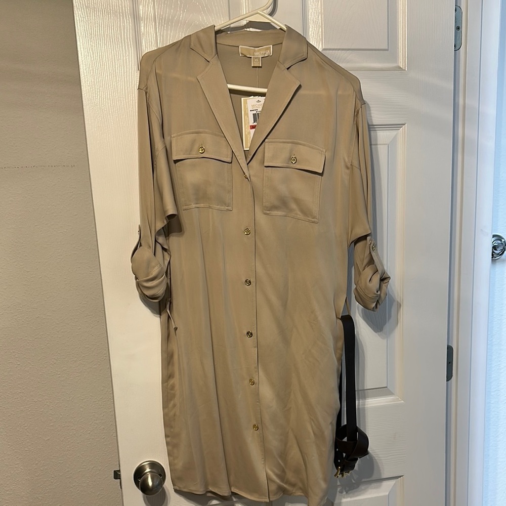 MICHAEL Michael Kors Tan Long Sleeve Dress
